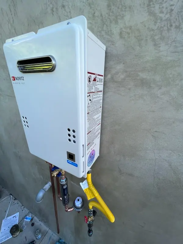 Tankless water heater installation for Elpis homes